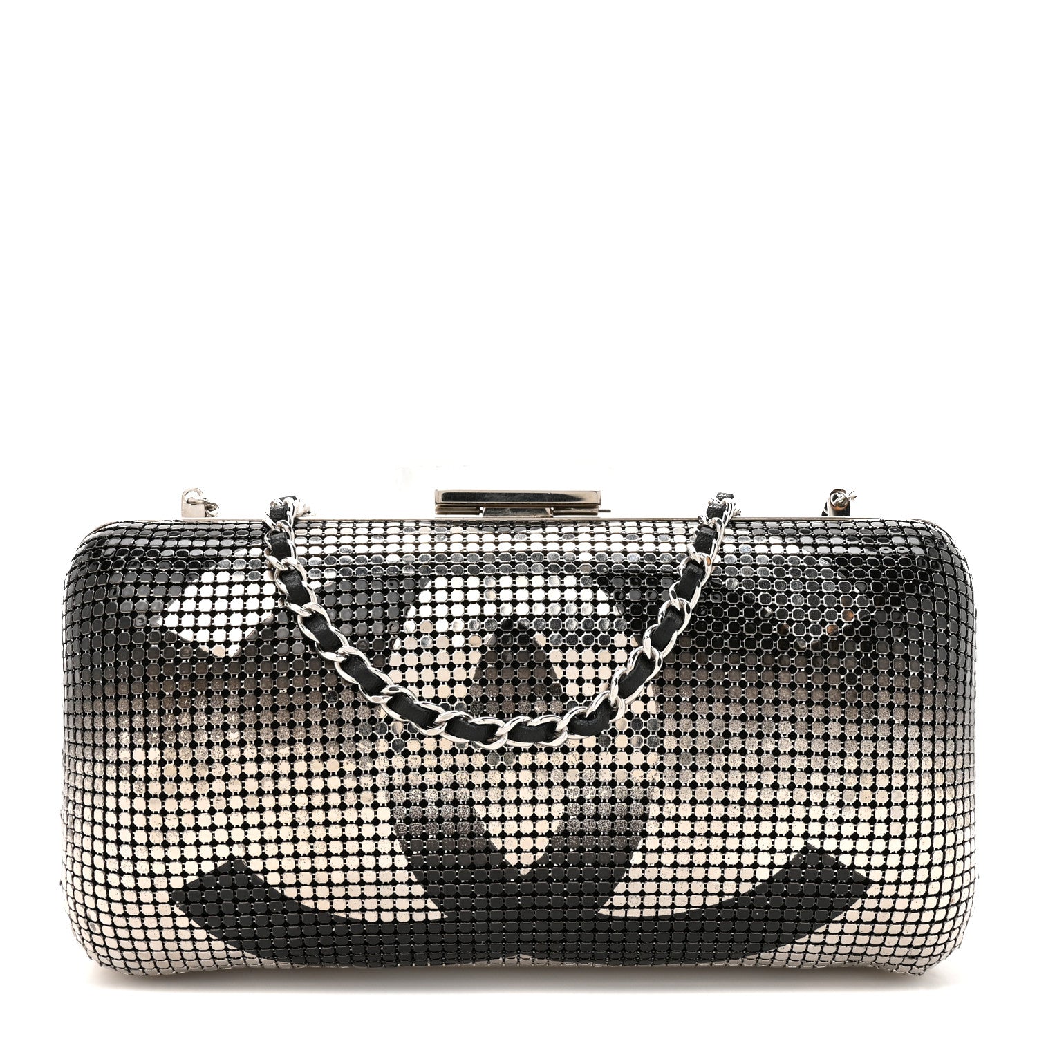 Chanel Metallic Lambskin Perforated Hollywood Clutch Silver 1 of 9