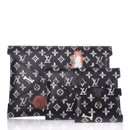 Louis Vuitton Catogram Kirigami Pochette Set Black 1 of 10