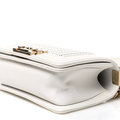 Chanel Calfskin Pearl Small Boy Flap White 10 of 11
