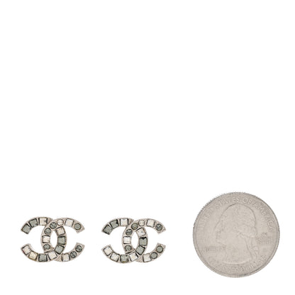 Chanel Crystal CC Earrings Silver 2 of 4