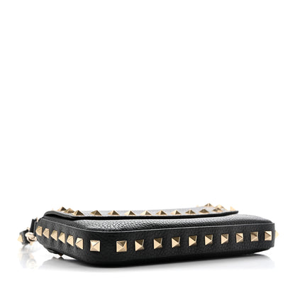 Valentino Garavani Grainy Calfskin Rockstud Crossbody Pouch Black 4 of 9