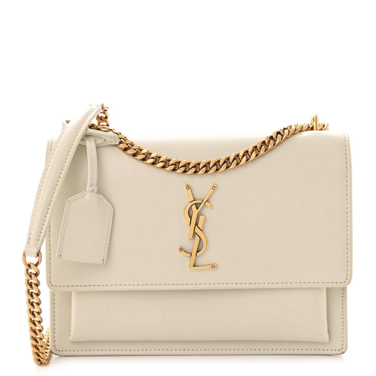 Smooth Calfskin Medium Monogram Sunset Satchel Blanc Vintage