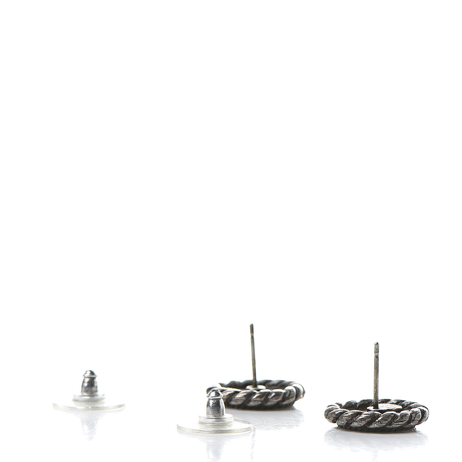 Chanel Ruthenium CC Stud Earrings 3 of 5