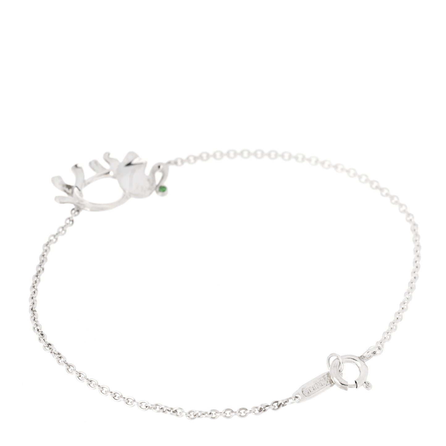 Sterling Silver Tsavorite Save the Wild Elephant Bracelet