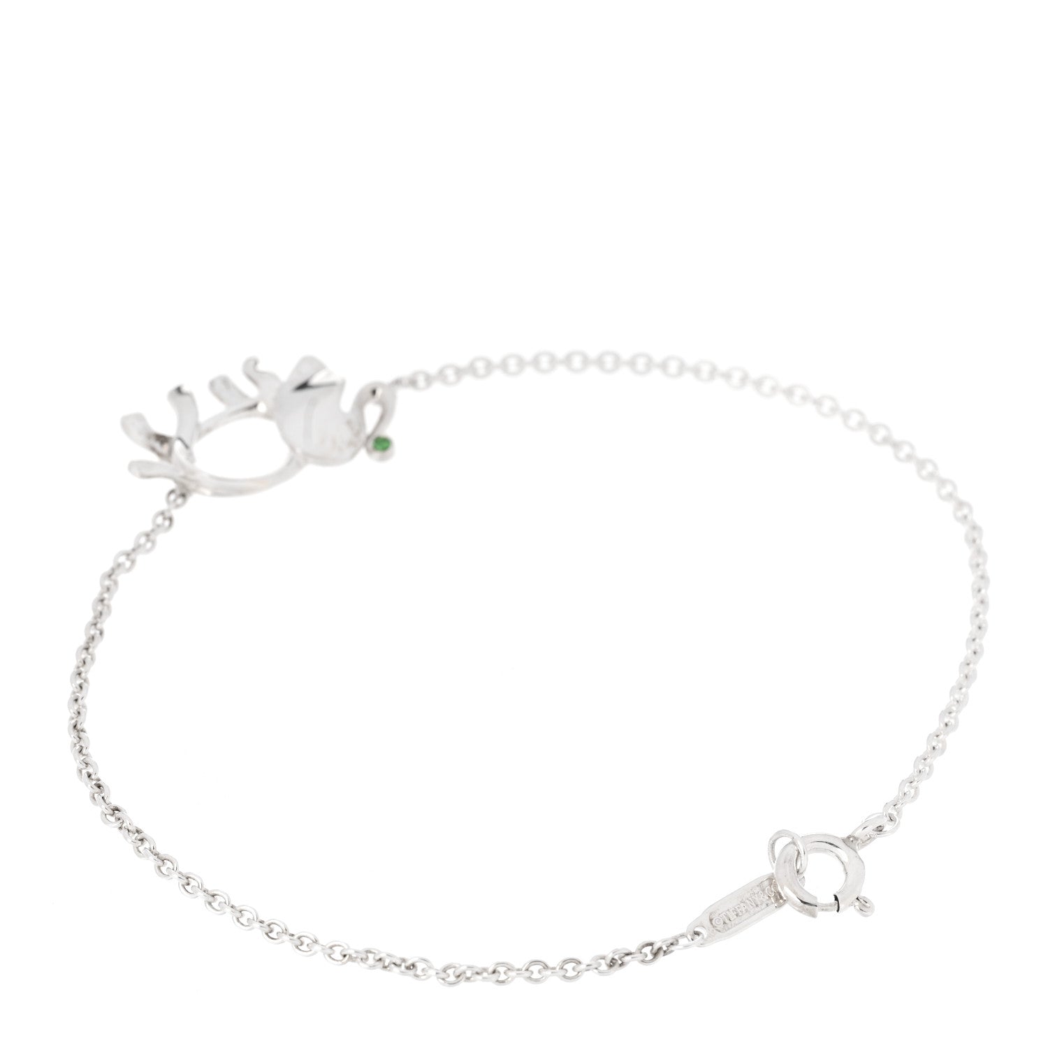 Tiffany Sterling Silver Tsavorite Save the Wild Elephant Bracelet 2 of 6