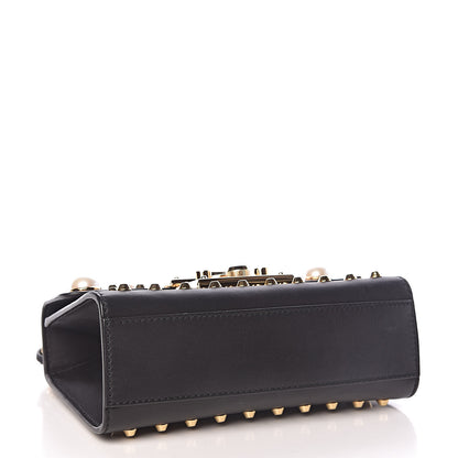 Gucci Calfskin Studded Small Padlock Shoulder Bag Black 4 of 10