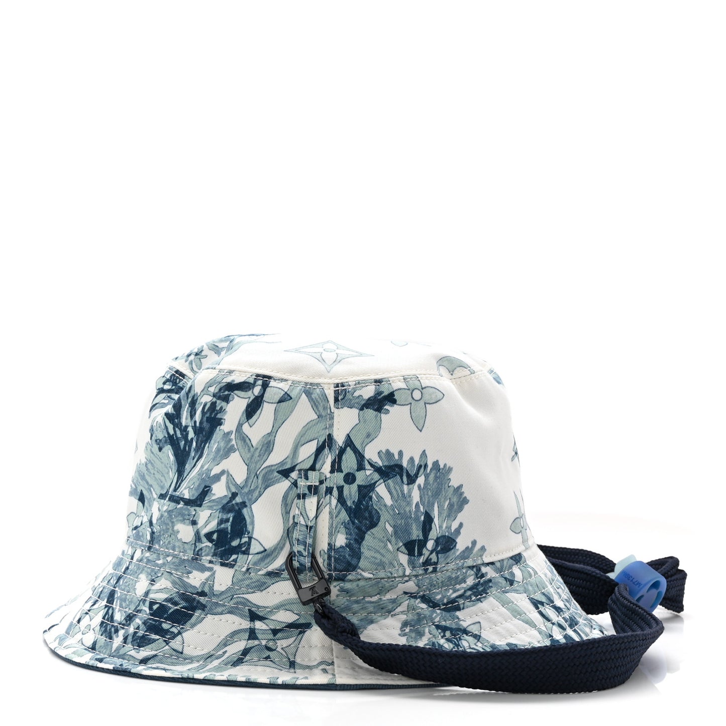 Cotton LV Play Monogram Aquagarden Reversible Bucket Hat Blue