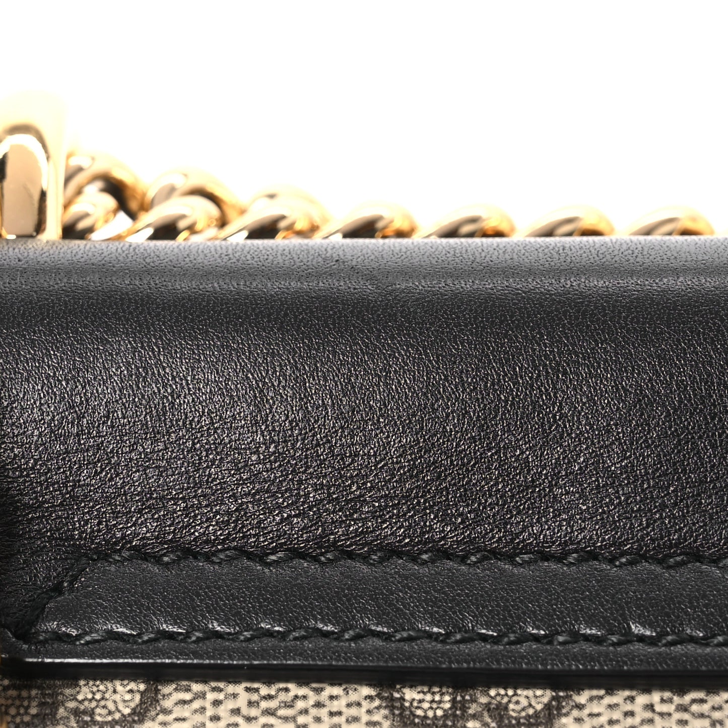 GG Supreme Monogram Calfskin Small Padlock Shoulder Bag Beige Black Cuir