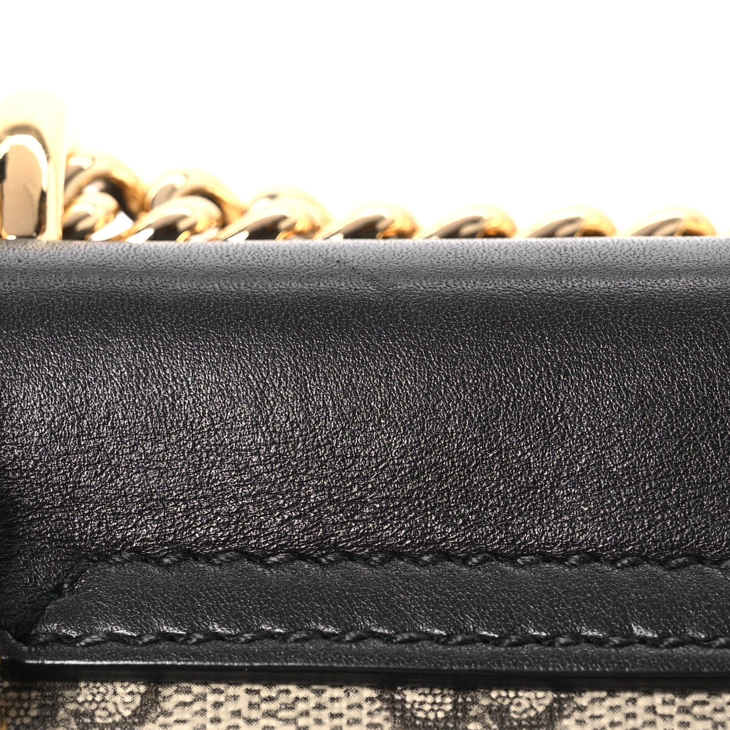 Gucci GG Supreme Monogram Calfskin Small Padlock Shoulder Bag Beige Black Cuir 12 of 13