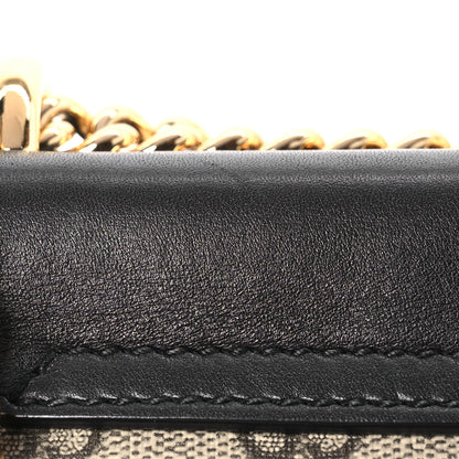 Gucci GG Supreme Monogram Calfskin Small Padlock Shoulder Bag Beige Black Cuir 12 of 13