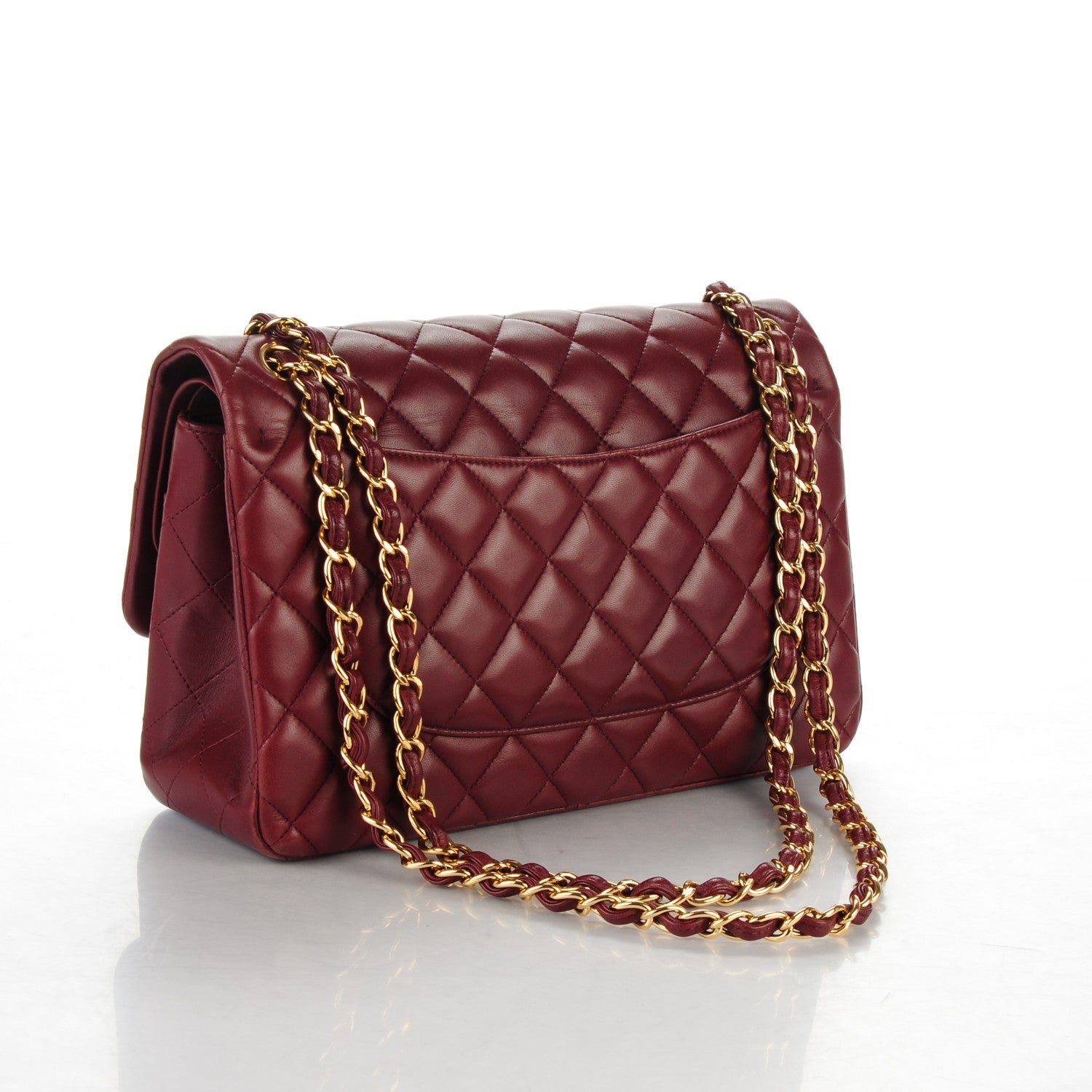Chanel Lambskin Quilted Jumbo Double Flap Dark Red 3 of 13