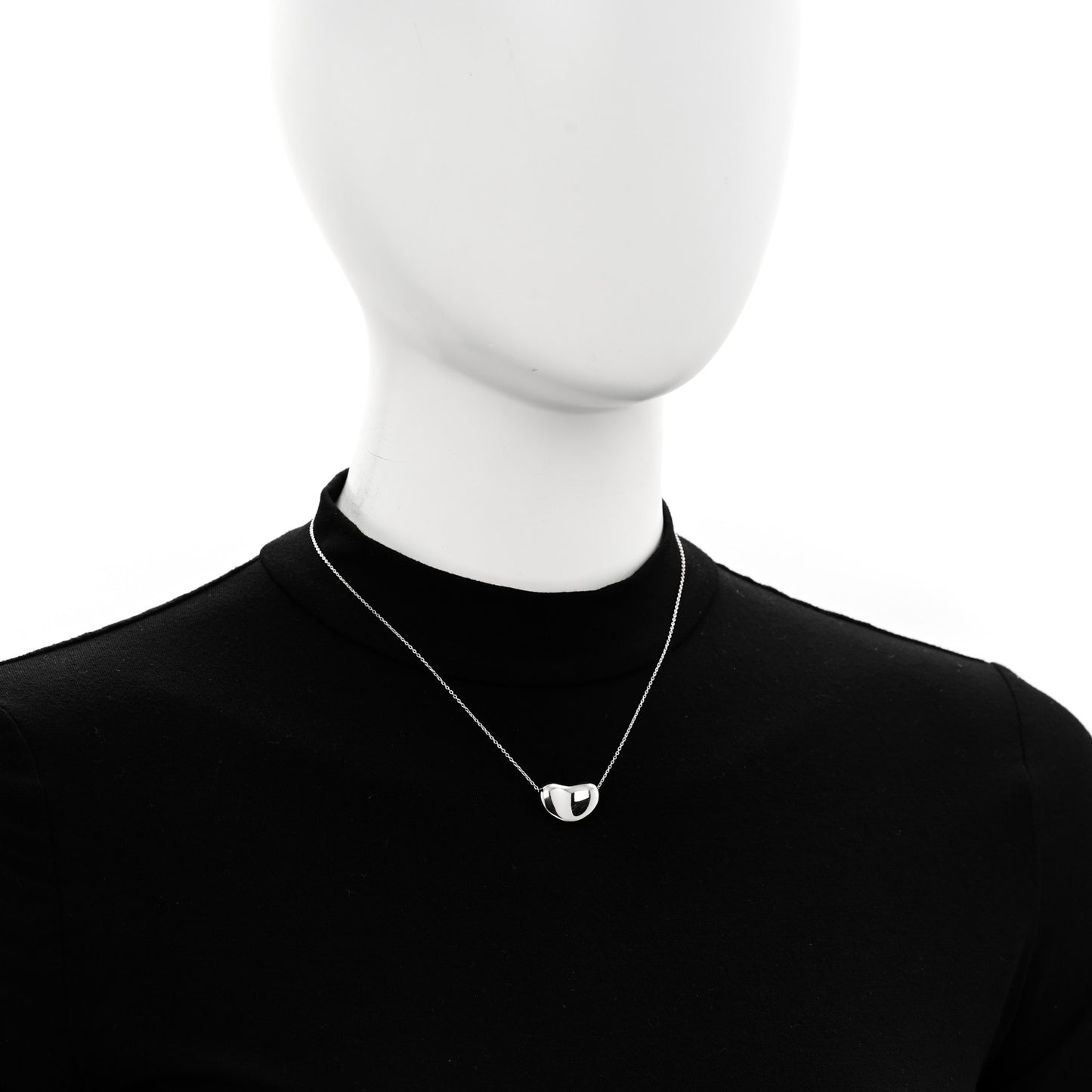 Sterling Silver 19mm Elsa Peretti Bean Pendant Necklace