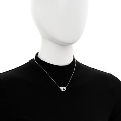 Tiffany Sterling Silver 19mm Elsa Peretti Bean Pendant Necklace 2 of 5