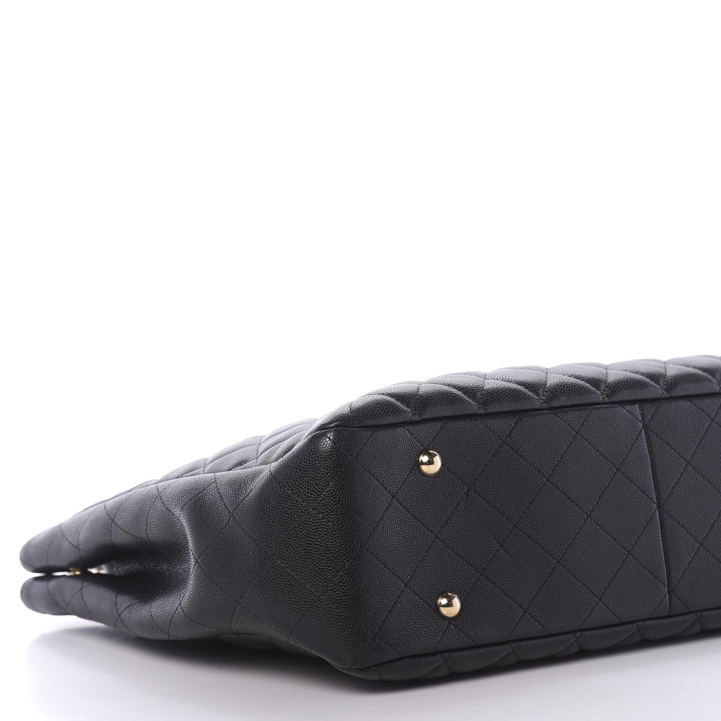 Caviar Quilted Large Shopping Tote Black