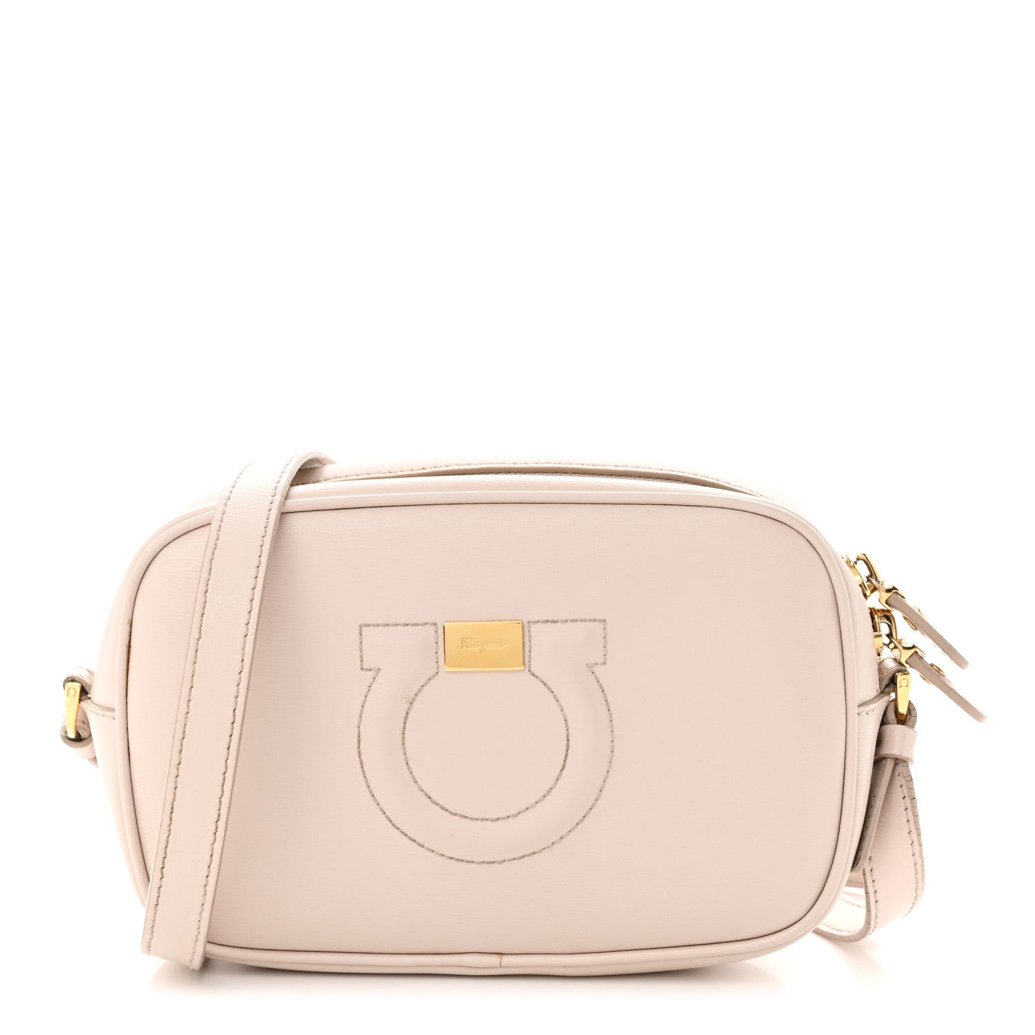 Salvatore Ferragamo Calfskin City Goncho Crossbody Camera Bag New Bisque 1 of 13