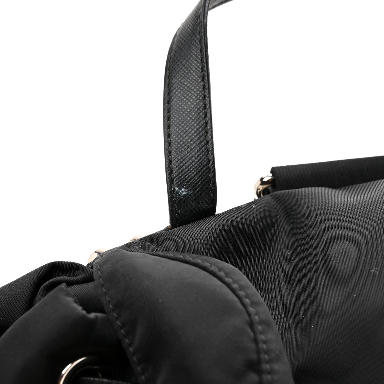 Prada Nylon New Vela Studded Backpack Black Fuoco 12 of 12