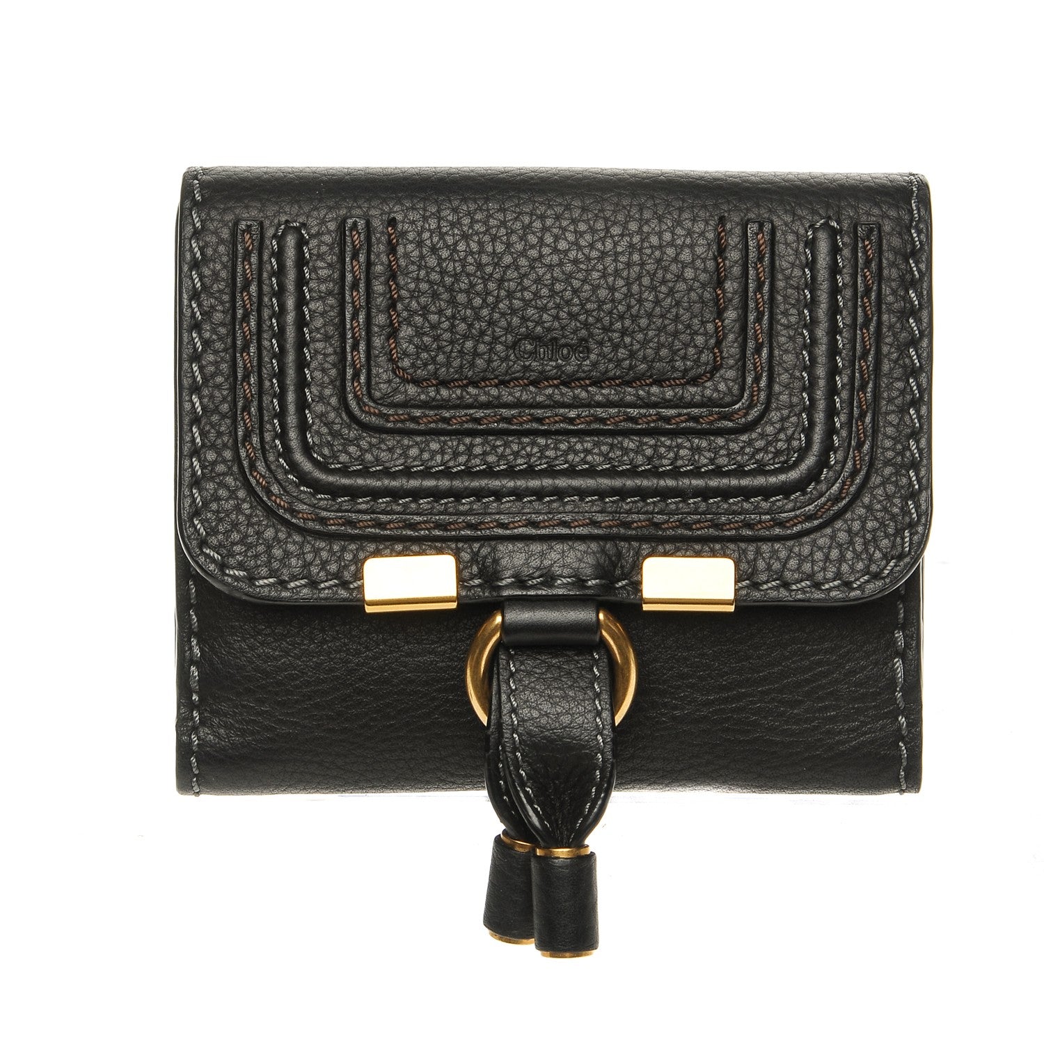 Chloe Grained Calfskin Marcie Square Wallet Black 1 of 10