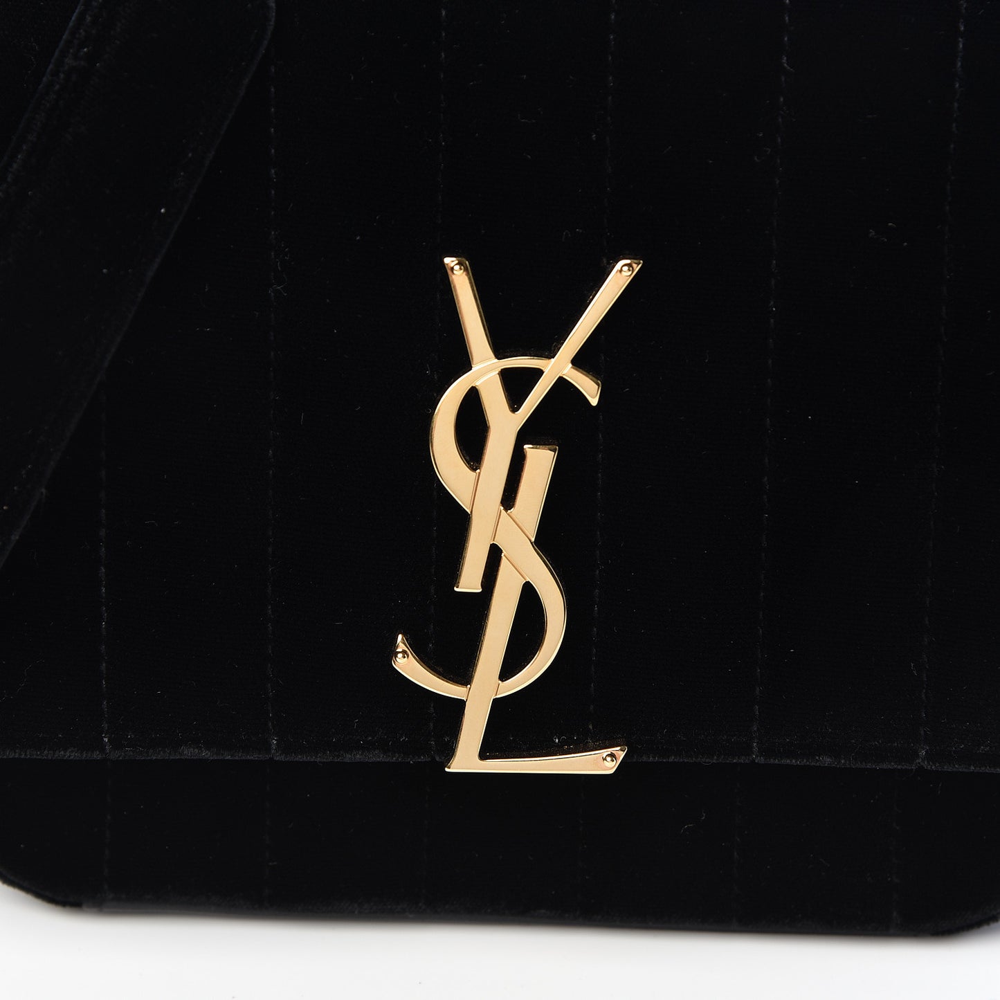 Velvet Matelasse Small Vicky Chain Bag Black