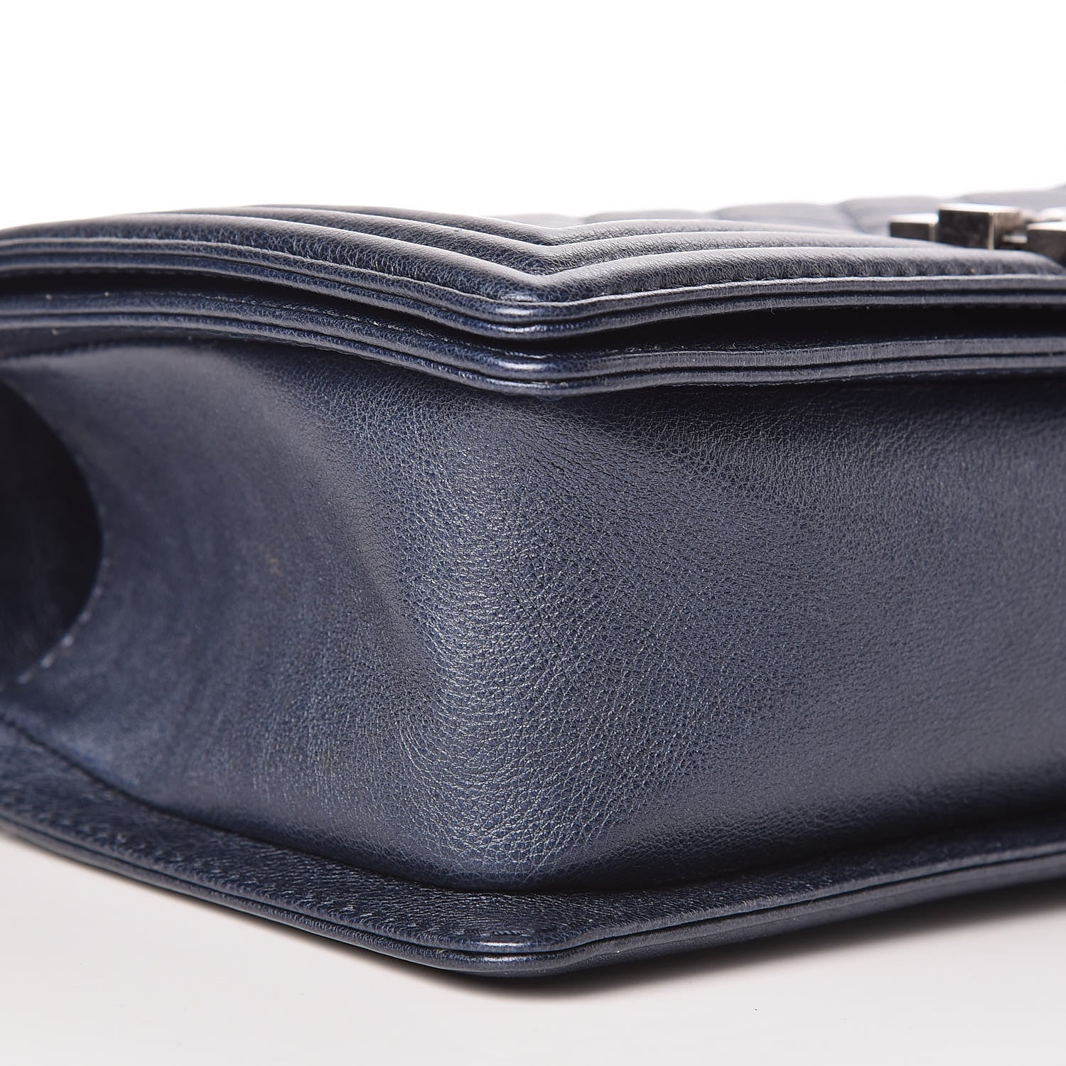 Chanel Metallic Calfskin Quilted Medium Boy Flap Blue 8 of 10