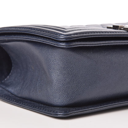 Chanel Metallic Calfskin Quilted Medium Boy Flap Blue 8 of 10