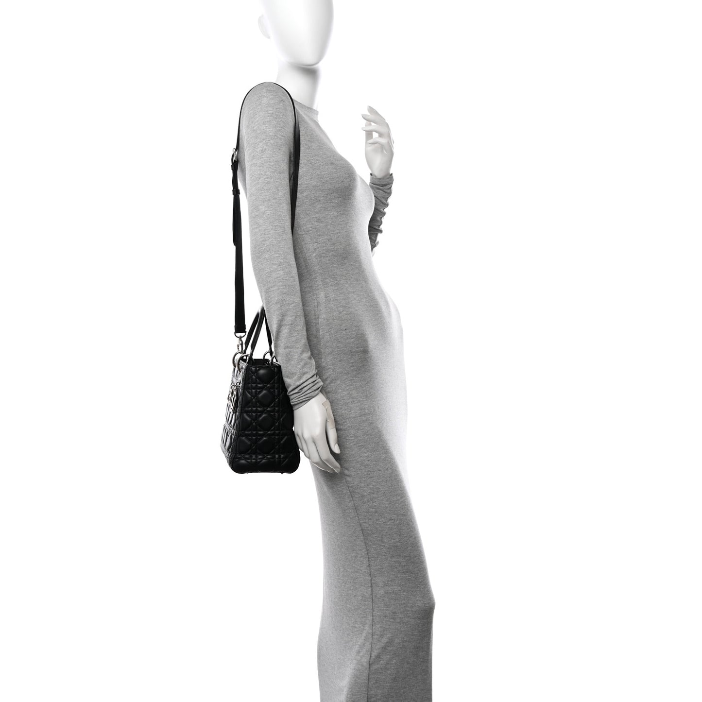 Lambskin Cannage Medium Lady Dior Black