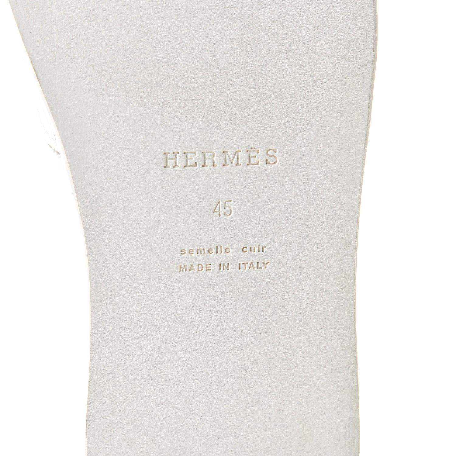 Hermes Calfskin Mens Izmir Sandals 45 White 6 of 8