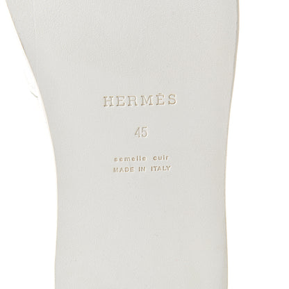Hermes Calfskin Mens Izmir Sandals 45 White 6 of 8