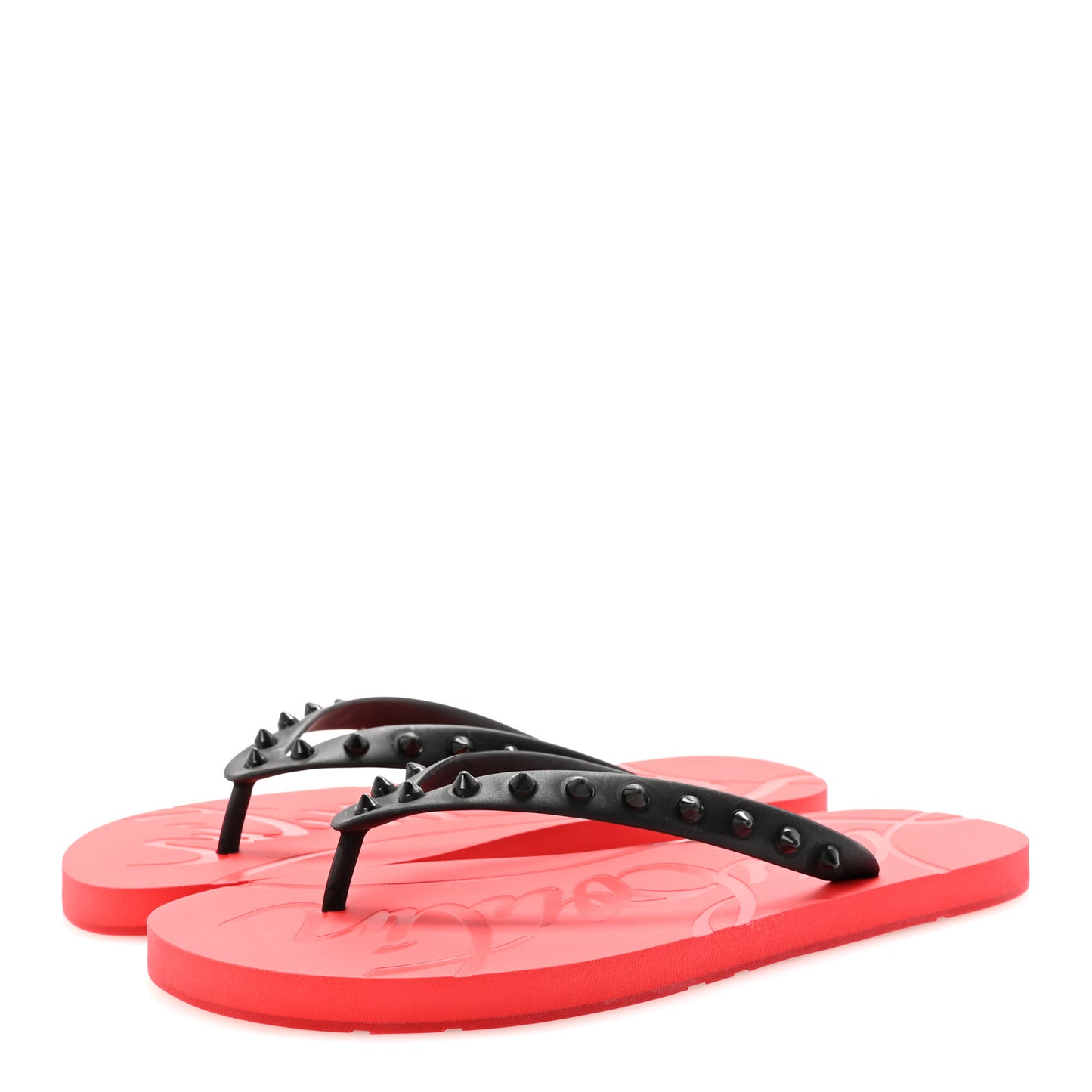 Rubber Spike Loubi Donna Flip Flop 41 Black Red