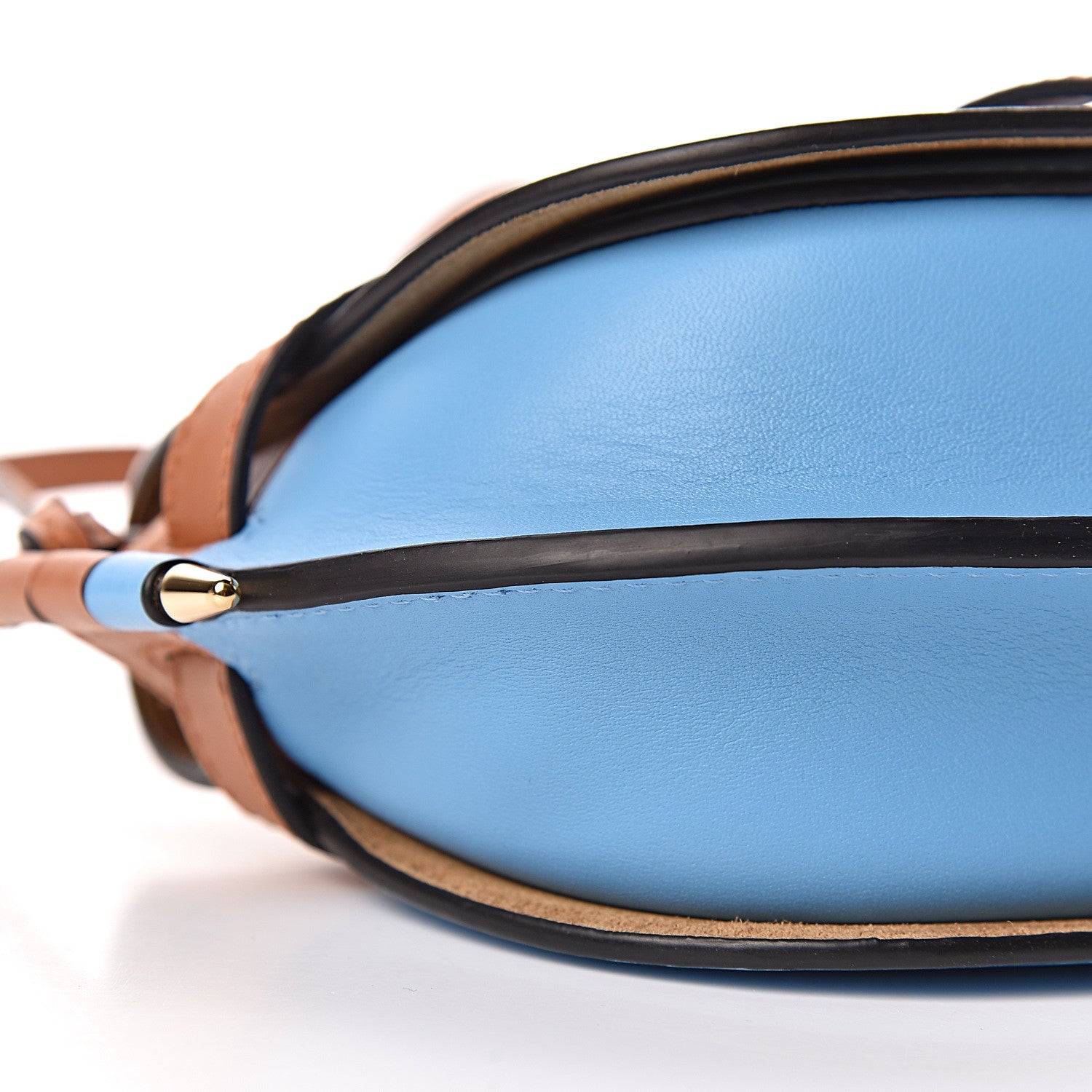 Loewe Grained Calfskin Mini Gate Crossbody Bag Tan Sky Blue 8 of 9