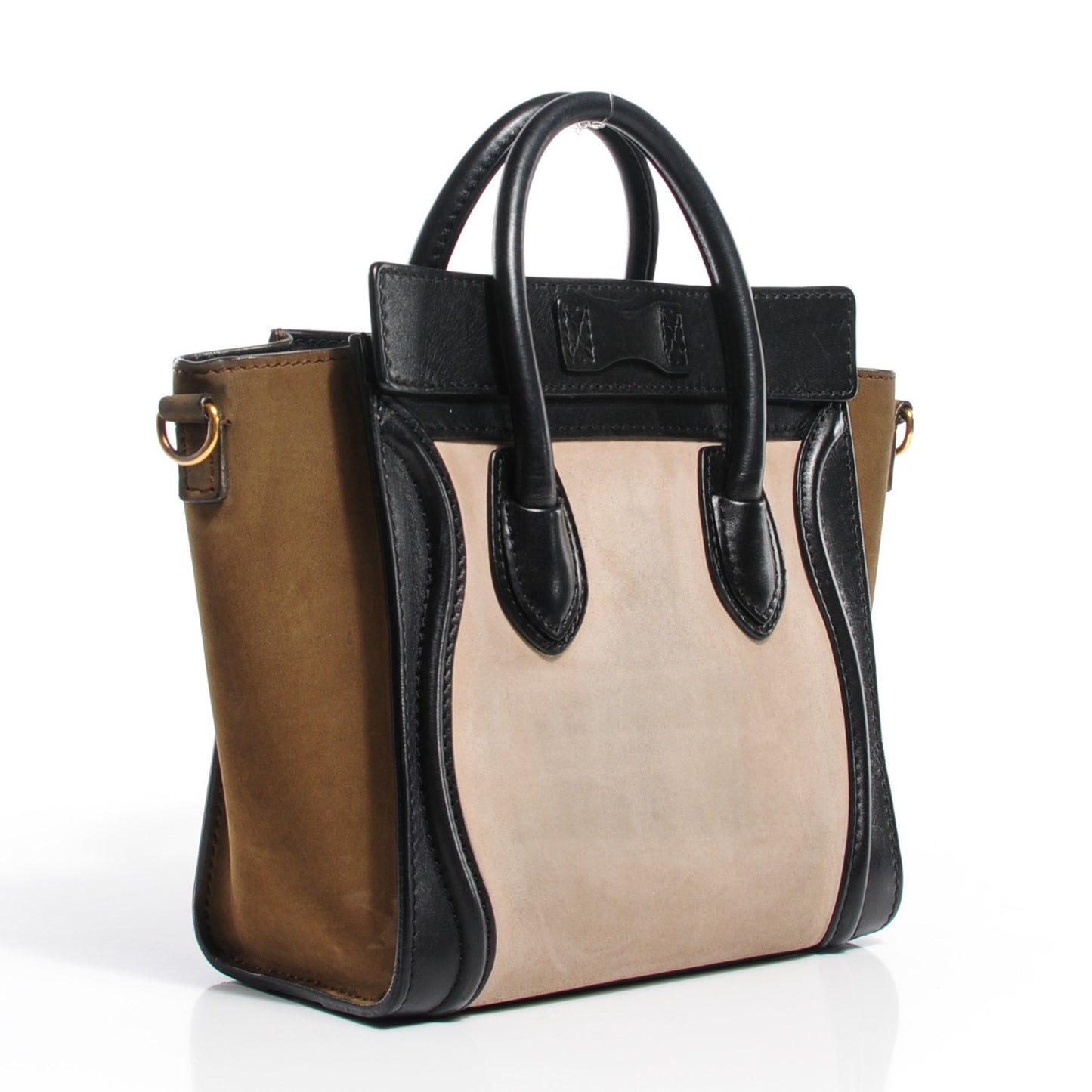 Nubuck Smooth Calfskin Nano Tri-Color Luggage Beige