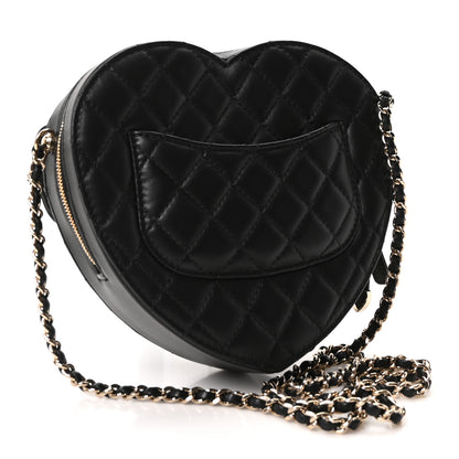 Chanel Lambskin Quilted Large CC In Love Heart Bag Black 3 of 9