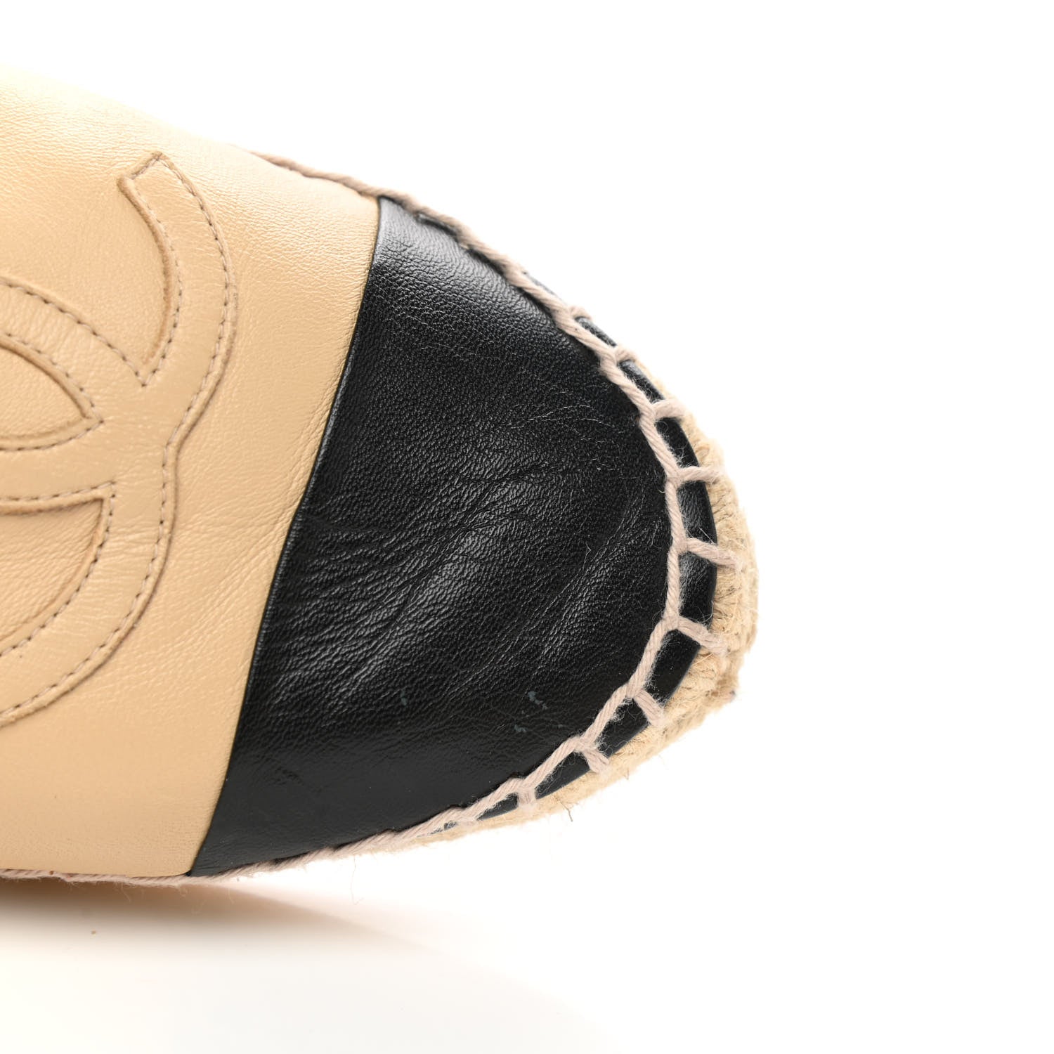 Chanel Lambskin CC Espadrilles 39 Beige Black 11 of 13