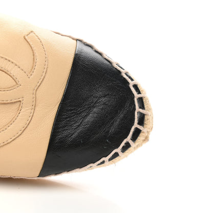Chanel Lambskin CC Espadrilles 39 Beige Black 11 of 13