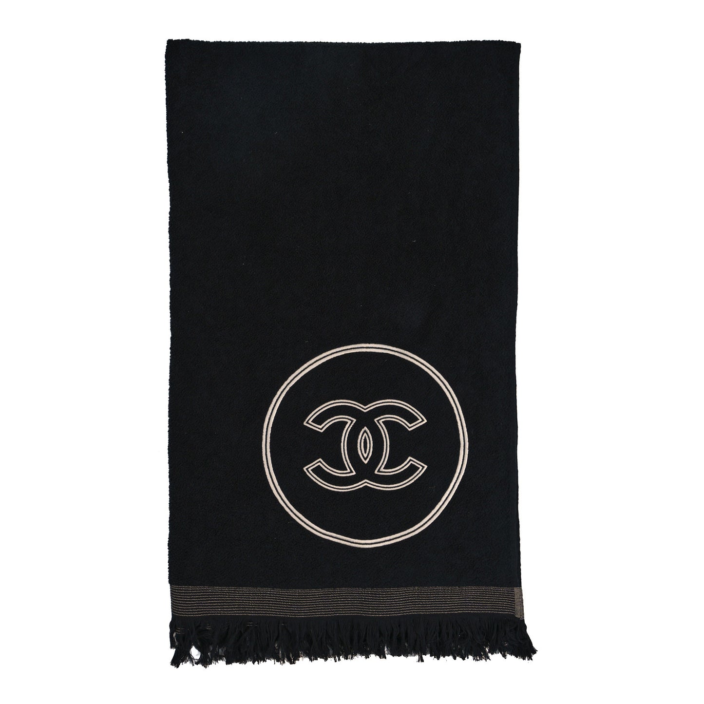 Terry Cotton CC Beach Towel Black