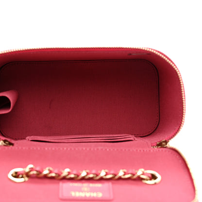 Chanel Caviar Quilted Small Vanity Case With Chain Pink 5 of 12