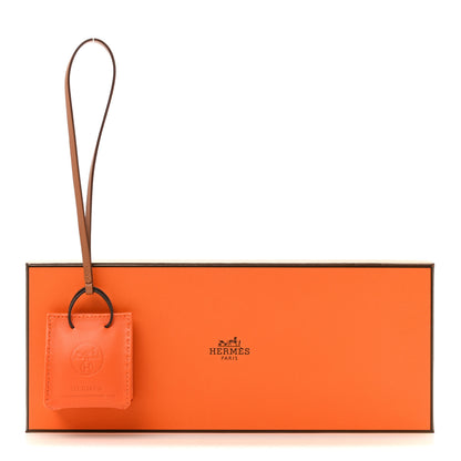 Hermes Milo Lambskin Swift Shopping Bag Charm Feu Gold 4 of 4