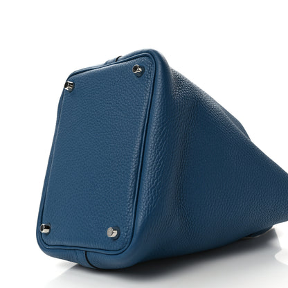 Hermes Taurillon Clemence Picotin Lock 18 PM Bleu Izmir 9 of 10