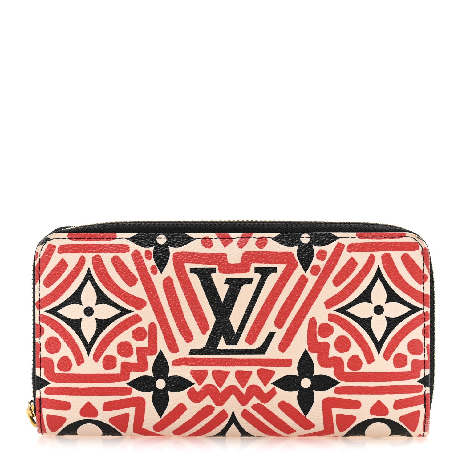 Louis Vuitton Monogram Giant Crafty Zippy Wallet Creme Rouge Black 1 of 11