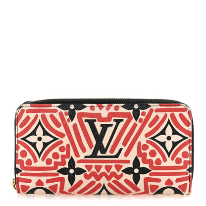 Louis Vuitton Monogram Giant Crafty Zippy Wallet Creme Rouge Black 1 of 11