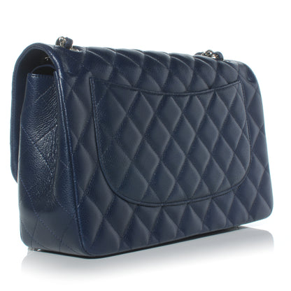 Chanel Caviar Jumbo Double Flap Navy Blue 3 of 10