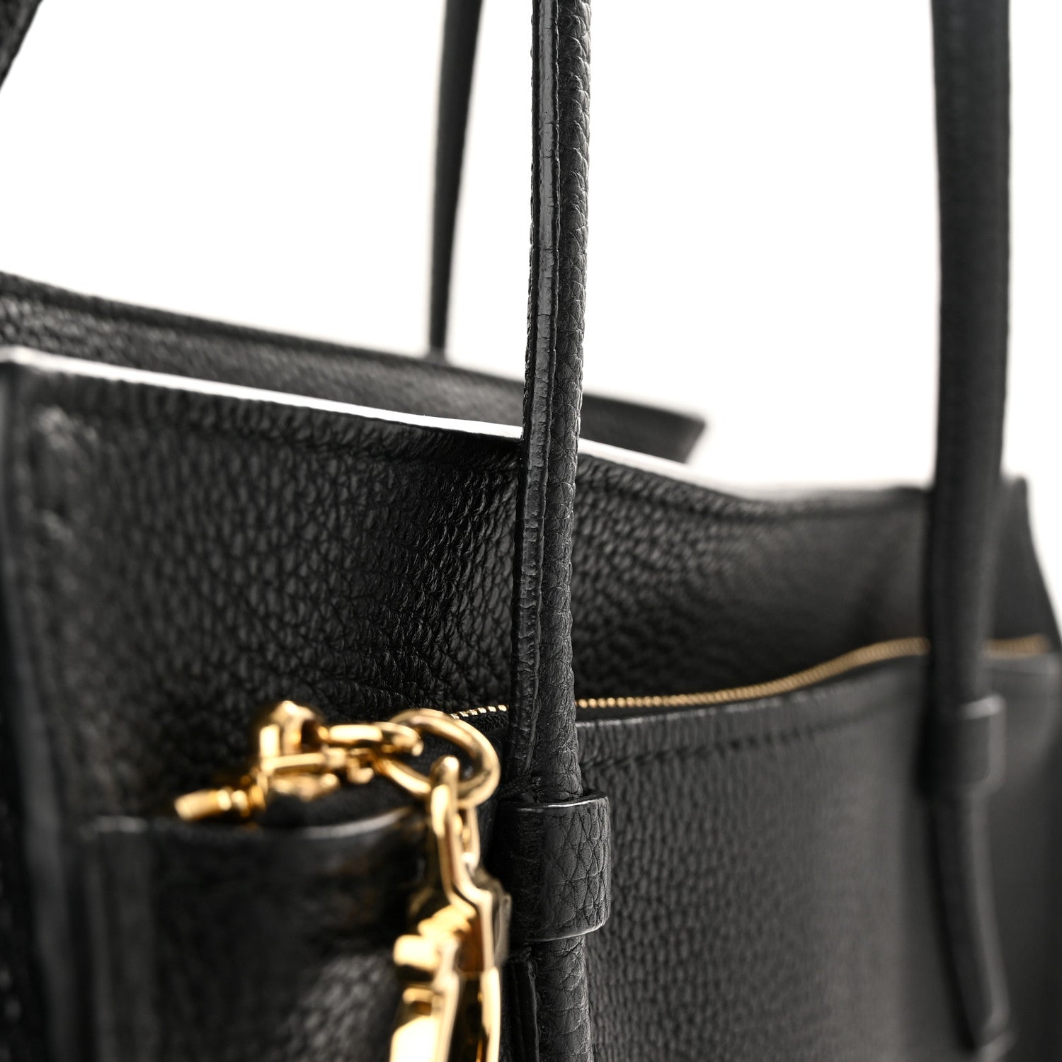 Salvatore Ferragamo Hammered Calfskin Double Handle Large Amy Tote Black 11 of 11