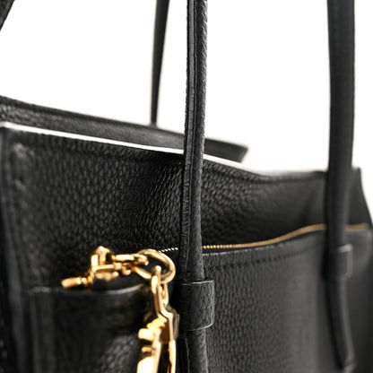 Salvatore Ferragamo Hammered Calfskin Double Handle Large Amy Tote Black 11 of 11