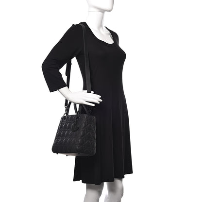 Christian Dior Ultra Matte Calfskin Cannage Medium Lady Dior Black 2 of 10