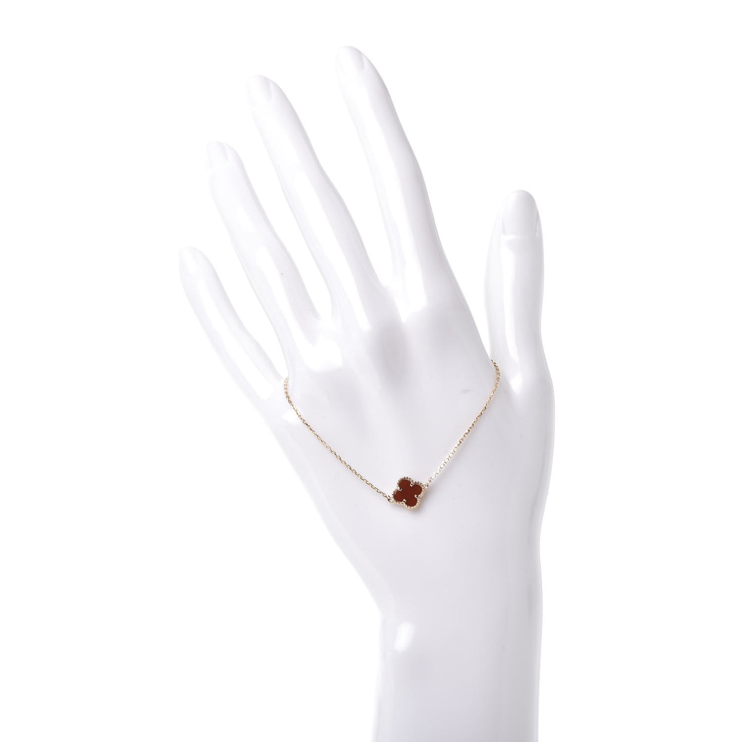 18K Rose Gold Carnelian Sweet Alhambra Bracelet
