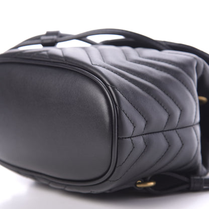 Gucci Calfskin Matelasse GG Marmont Flap Backpack Black 6 of 9