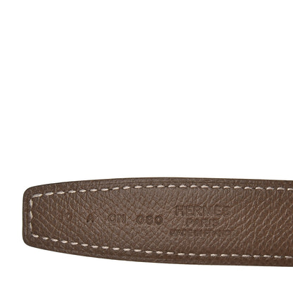 Hermes Epsom Swift Lizard 24mm Mini Constance H Belt 80 Etoupe Black Ombre 3 of 7