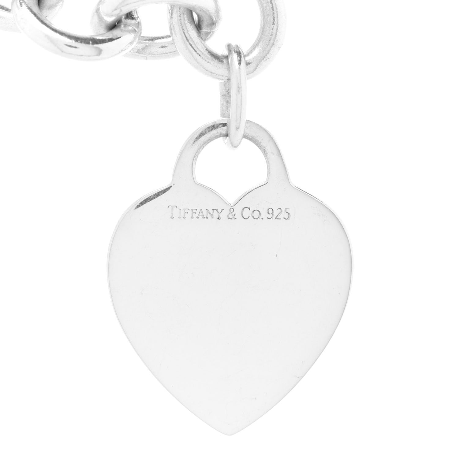 Tiffany Sterling Silver Heart Tag Charm Bracelet 5 of 6