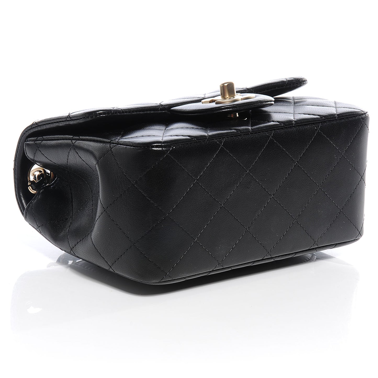 Lambskin Mini Square Flap Black