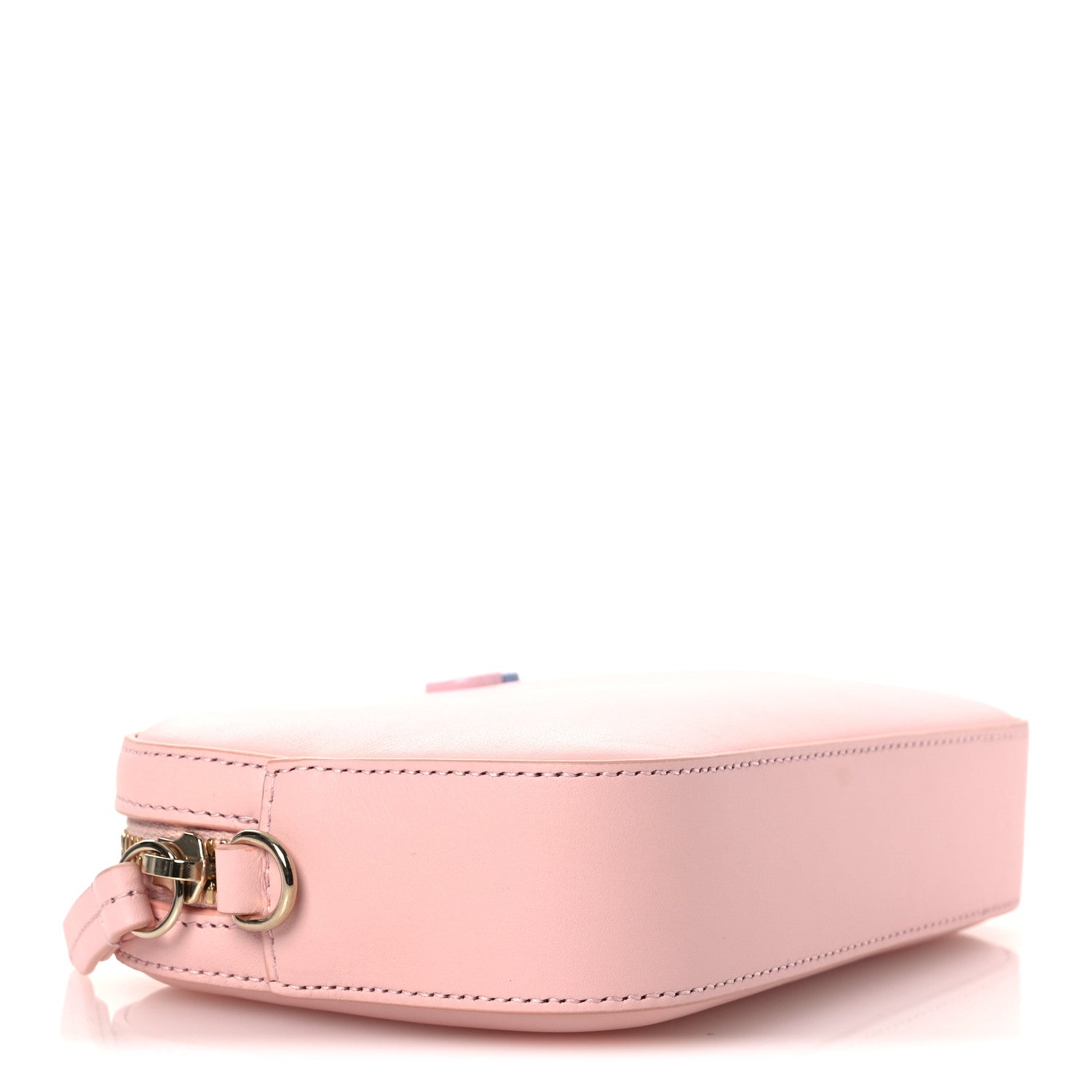 Gucci Dollar Calfskin Enamel Super Mini GG Marmont Chain Shoulder Bag Light Pink Blue 5 of 18