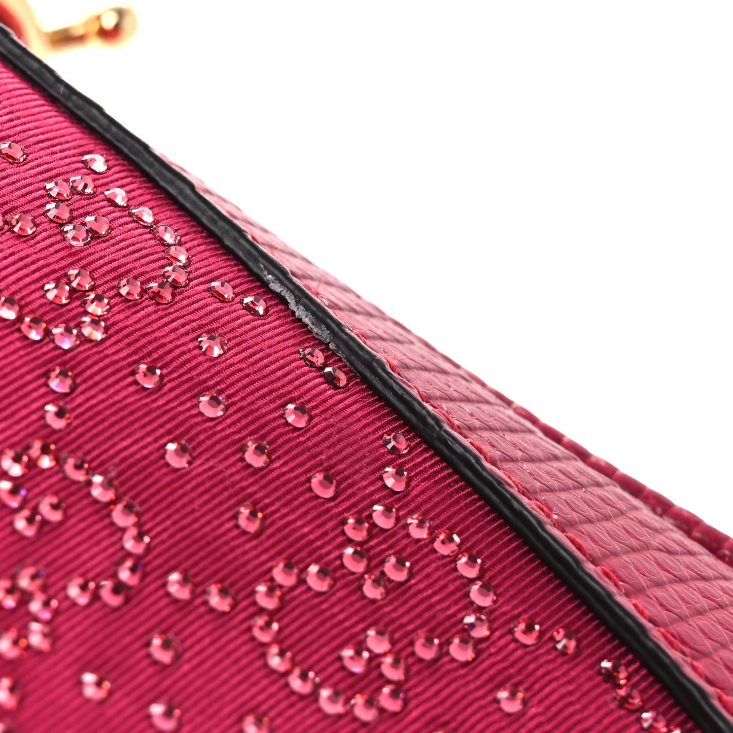Canvas Lizard Crystal GG Monogram Mini Jackie 1961 Red